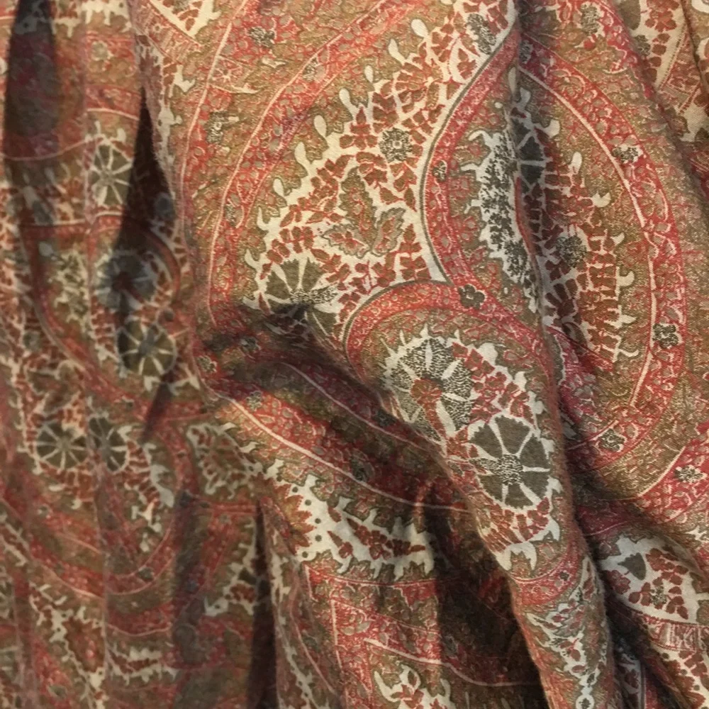 Restoration Hardware cotton medallion print duvet cover red queen size